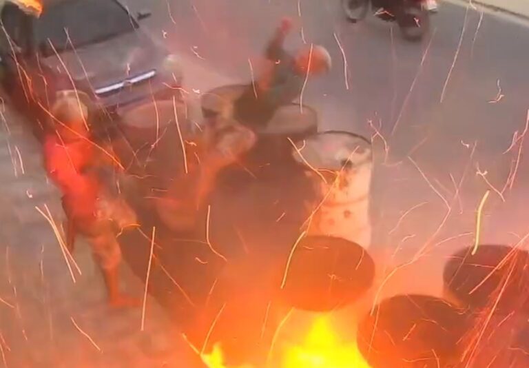 Explosão em Tonel: Jovens São Arremessados Após Acender Isqueiro; Assista ao Vídeo