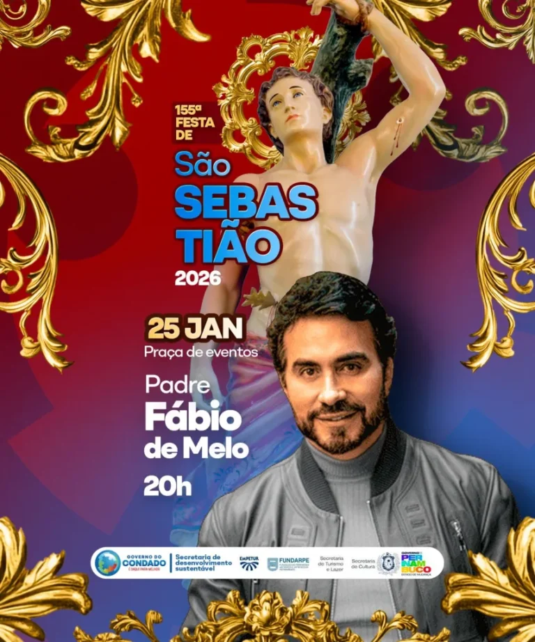 Programação das Festividades de São Sebastião em Condado Traz Show Imperdível de Padre Fábio de Melo