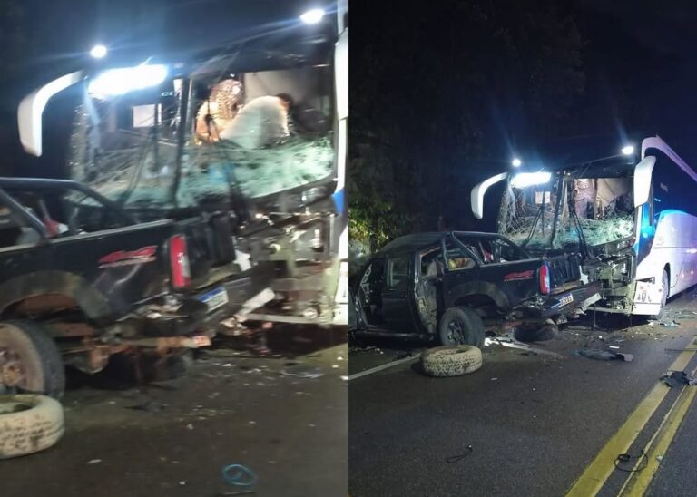 Tragédia nas Estradas: Colisão Frontais entre Caminhonete e Ônibus Resulta em Duas Mortes