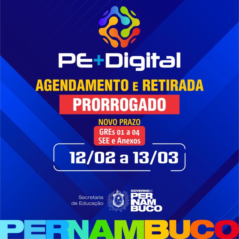 PE + Digital: prazos ampliados para agendamento e retirada de notebooks para servidores na Região Me