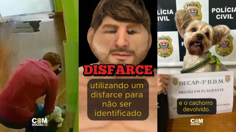 Homem é preso após roubo de cachorro com máscara realista em São Paulo